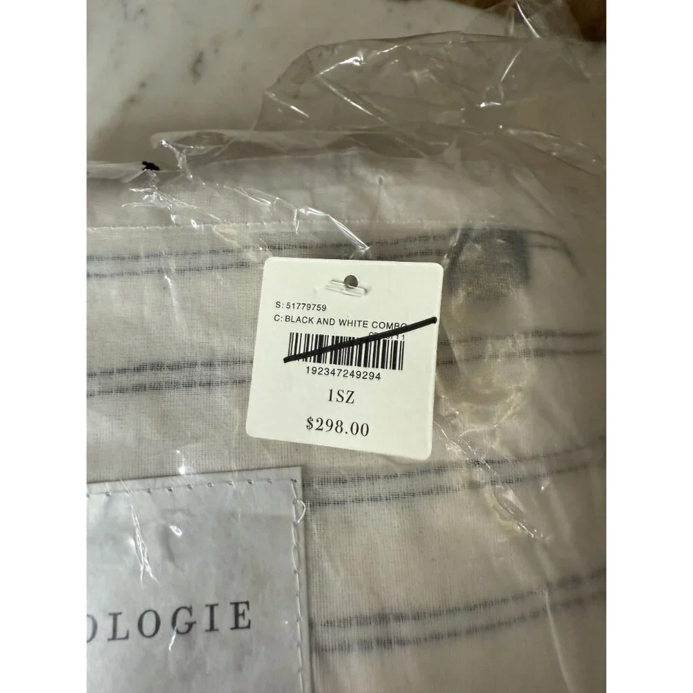 Anthropologie Embelished Pendana California King Duvet Black White NWT $298